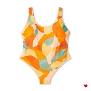 Fe Noel x Target Mixed Paint Print High Leg Cheeky One Piece Bathing Suit